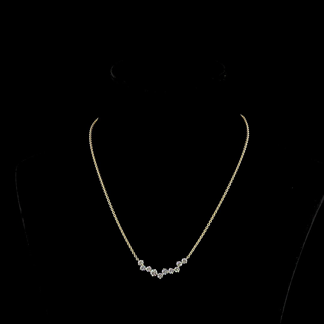 1.75 CT Round Lab Grown Diamond Pendant Necklace in 14K Yellow Gold