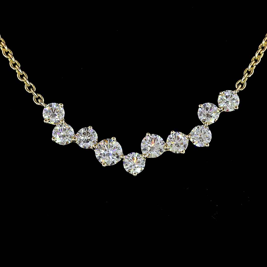 1.75 CT Round Lab Grown Diamond Pendant Necklace in 14K Yellow Gold – close-up