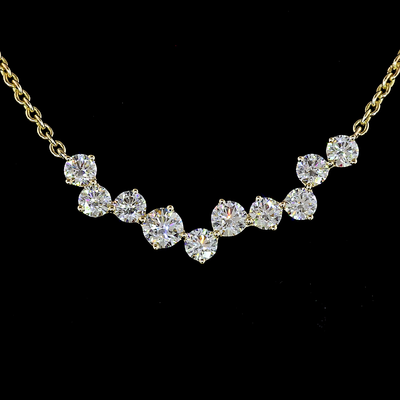 1.75 CT Round Lab Grown Diamond Pendant Necklace in 14K Yellow Gold – close-up