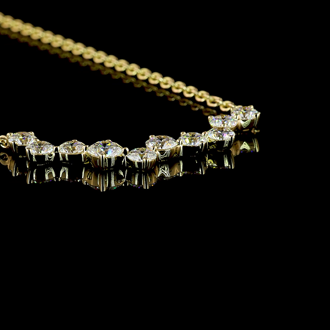 1.75 CT Round Lab Grown Diamond Pendant Necklace in 14K Yellow Gold – side view