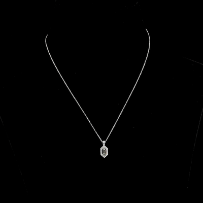 1.58 CT Step Marquise Lab Grown Diamond Pendant Necklace in 14K White Gold