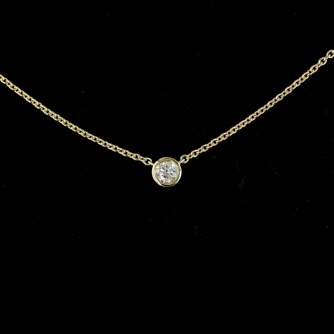 2.02 CT Round Lab Grown Diamond Station Necklace in 14K Yellow Gold – close-up