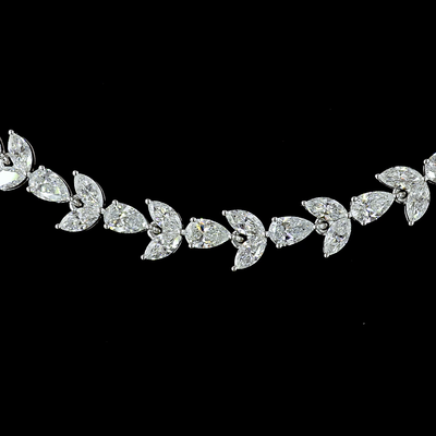 11.65 CT Mixed Shape Lab Grown Diamond Tennis Necklace in 14K White Gold – close-up