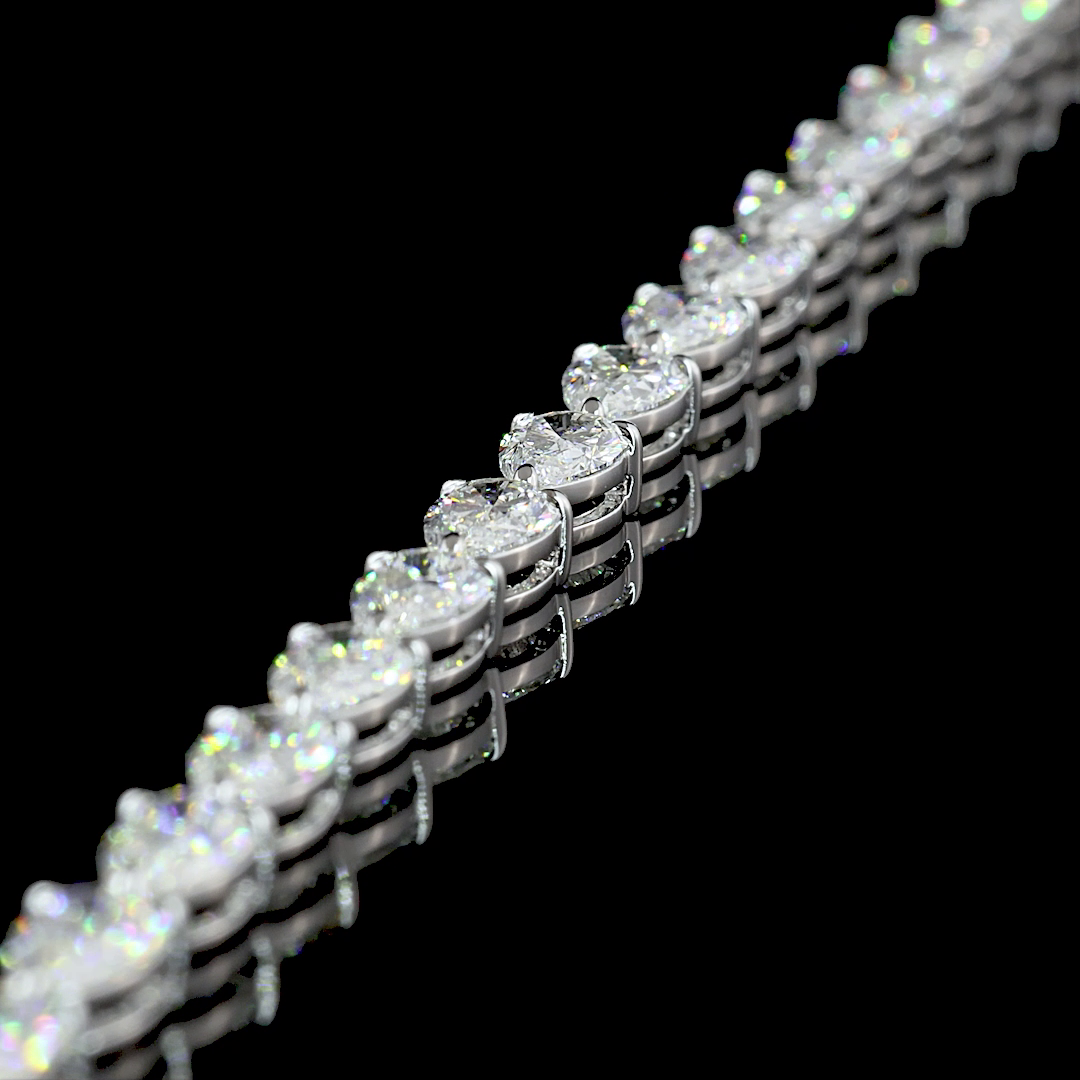 70.59 CT Mixed Shape Lab Grown Diamond Statement Necklace in 14K White Gold – side view