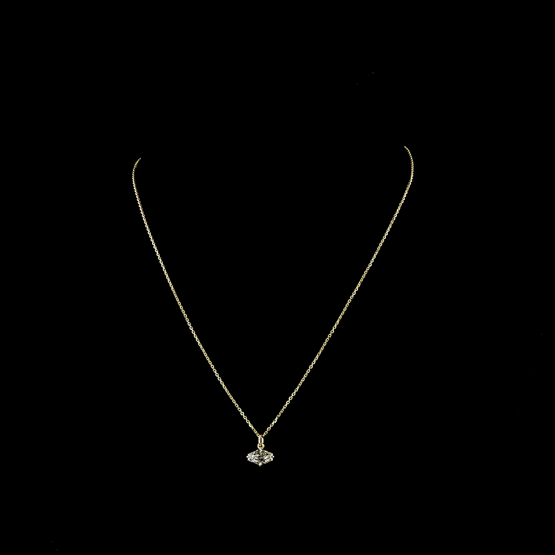 1.06 CT Lozenge Step Cut Lab Grown Diamond Solitaire Pendant in 14K Yellow Gold