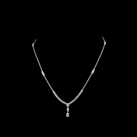 3.07 CT Mixed Shape Lab Grown Diamond Statement Necklace in 14K White Gold