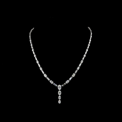 11.61 CT Mixed Shape Lab Grown Diamond Statement Necklace in 14K White Gold