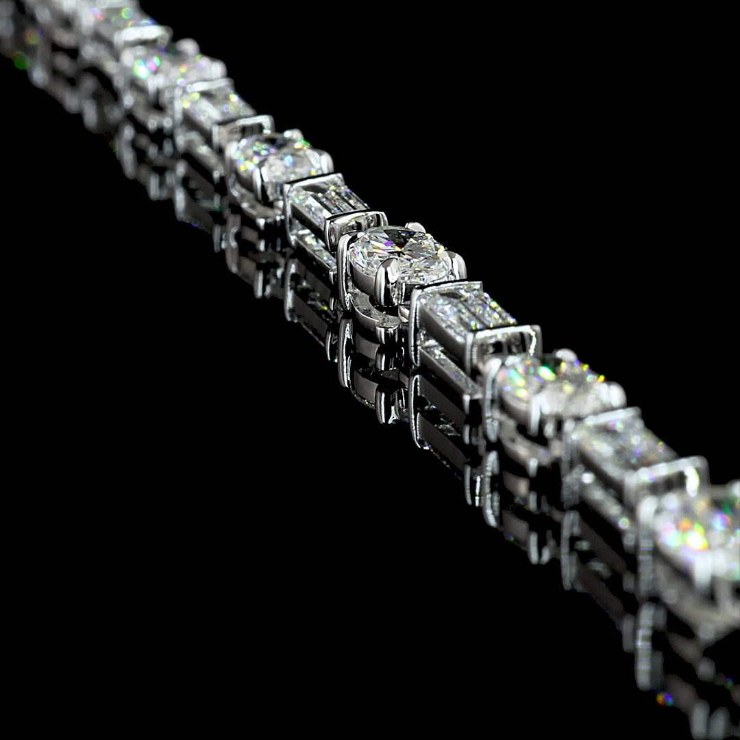11.61 CT Mixed Shape Lab Grown Diamond Statement Necklace in 14K White Gold – side view