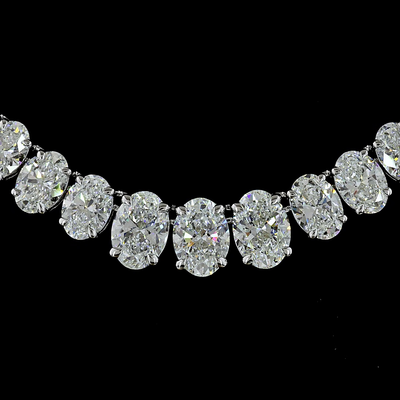 14.38 CT Mixed Shape Lab Grown Diamond Statement Necklace in 14K White Gold – close-up
