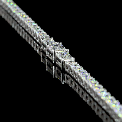 7.5 CT Mixed Shape Lab Grown Diamond Statement Necklace in 14K White Gold – side view