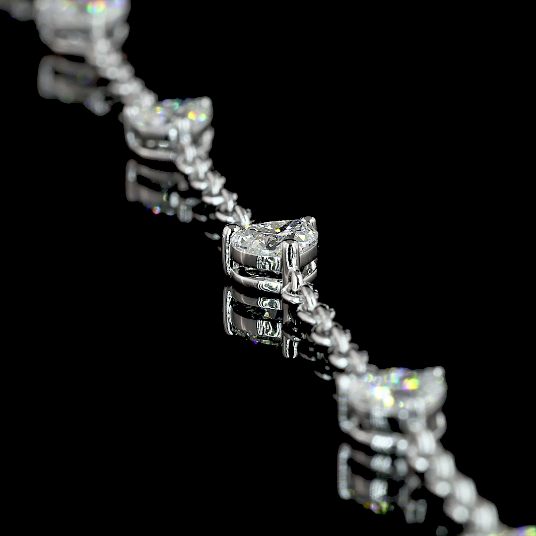 8.87 CT Mixed Shape Lab Grown Diamond Statement Necklace in 14K White Gold – side view