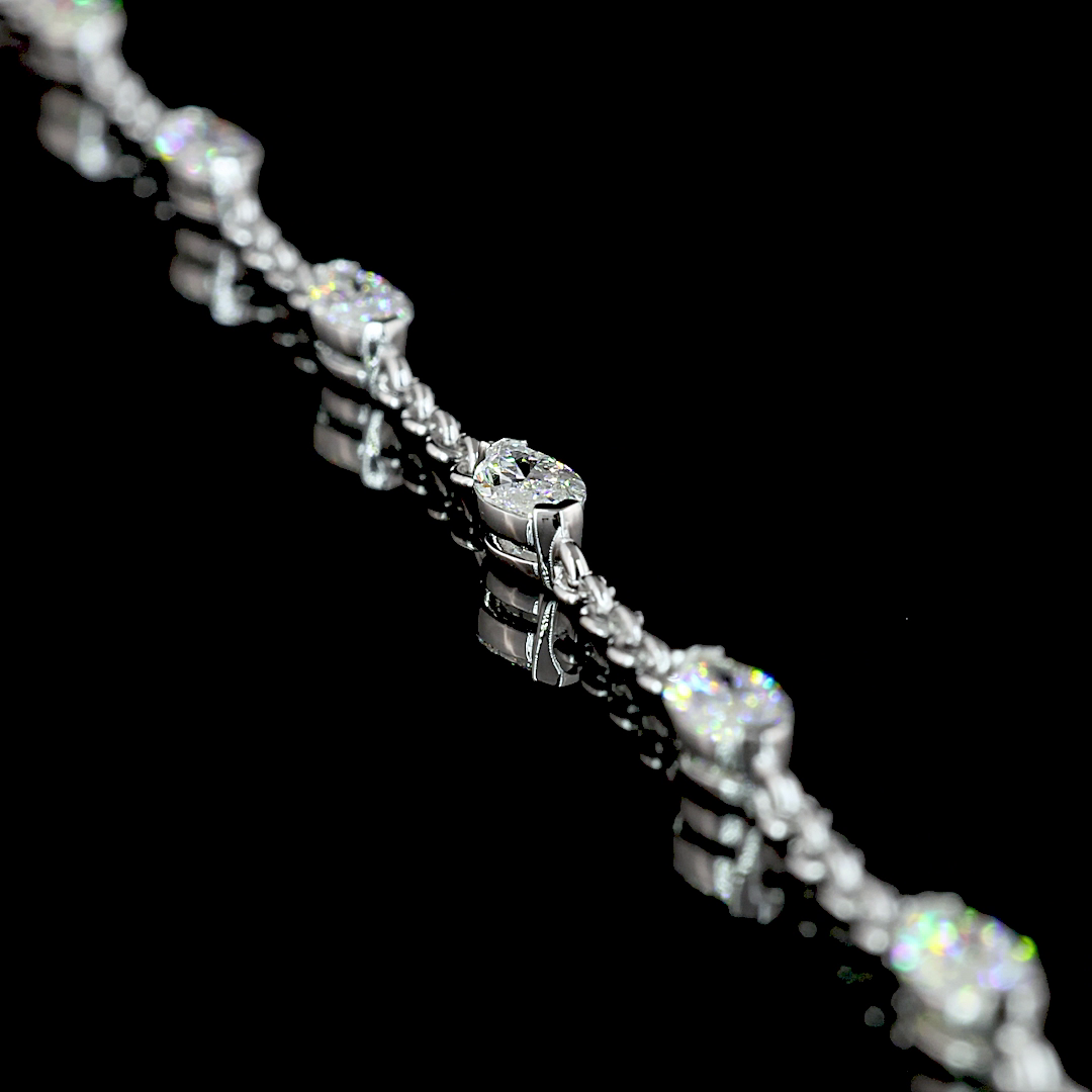 5.07 CT Mixed Shape Lab Grown Diamond Statement Necklace in 14K White Gold – side view
