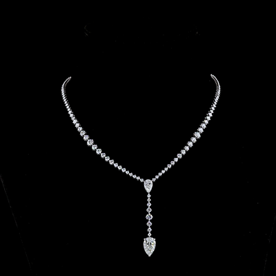 9.14 CT Mixed Shape Lab Grown Diamond Statement Necklace in 14K White Gold