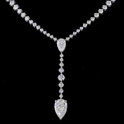 9.14 CT Mixed Shape Lab Grown Diamond Statement Necklace in 14K White Gold – close-up