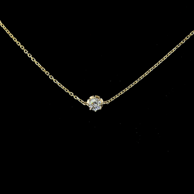 1.76 CT Round Lab Grown Diamond Station Necklace in 14K Yellow Gold – close-up