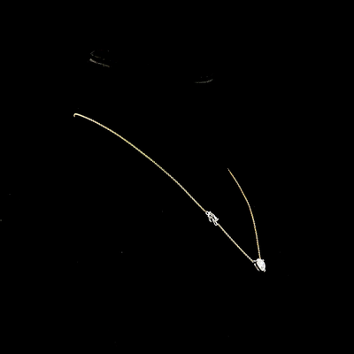 2.63 CT Pear Lab Grown Diamond Station Necklace in 18K Two Tone Gold – close-up