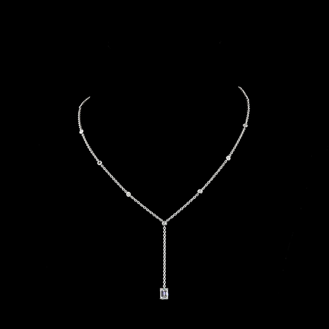 1.43 CT Emerald Lab Grown Diamond Tennis Necklace in 14K White Gold