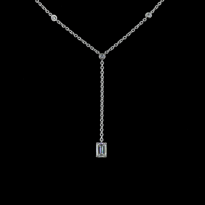 1.43 CT Emerald Lab Grown Diamond Tennis Necklace in 14K White Gold – close-up