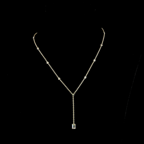 1.42 CT Emerald Lab Grown Diamond Tennis Necklace in 14K Yellow Gold