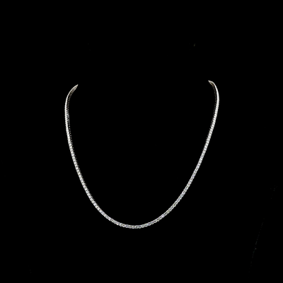 5.35 CT Round Lab Grown Diamond Tennis Necklace in 14K White Gold
