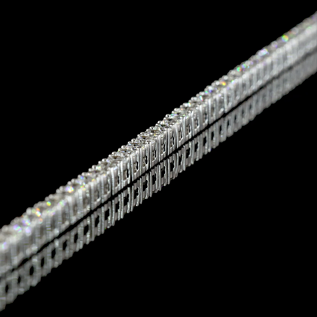 5.35 CT Round Lab Grown Diamond Tennis Necklace in 14K White Gold – detail
