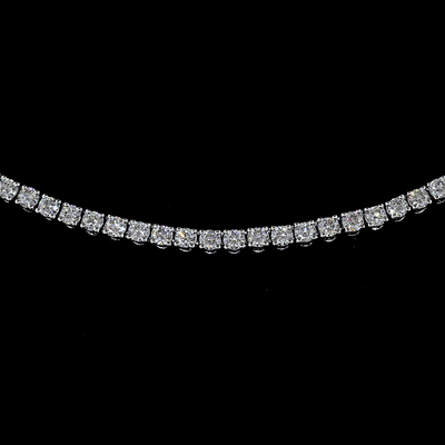 6.19 CT Round Lab Grown Diamond Tennis Necklace in 14K White Gold – close-up