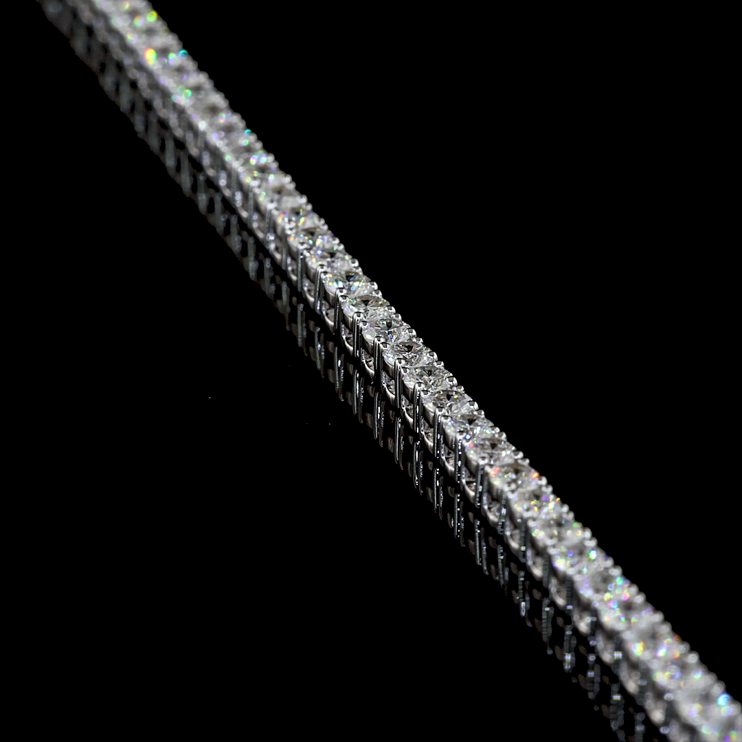 6.19 CT Round Lab Grown Diamond Tennis Necklace in 14K White Gold – side view