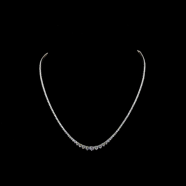 5.07 CT Round Lab Grown Diamond Riviera Necklace in 14K White Gold