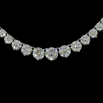 5.07 CT Round Lab Grown Diamond Riviera Necklace in 14K White Gold – close-up