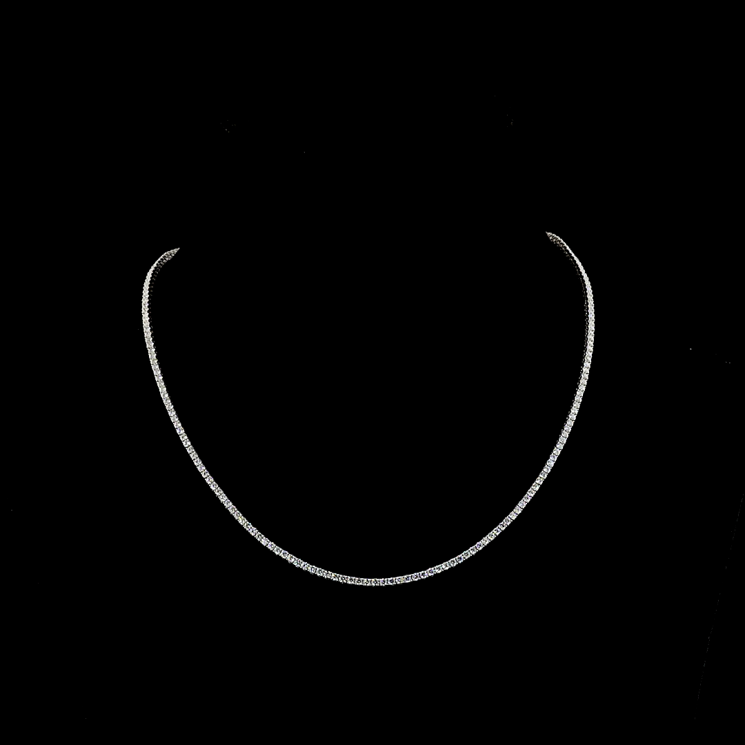 4.82 CT Round Lab Grown Diamond Tennis Necklace in 14K White Gold
