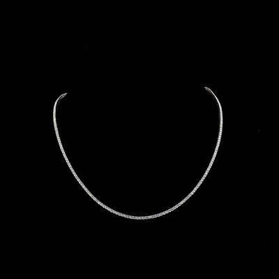 4.82 CT Round Lab Grown Diamond Tennis Necklace in 14K White Gold