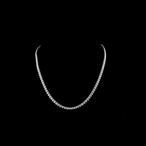 6.67 CT Round Lab Grown Diamond Tennis Necklace in 14K White Gold