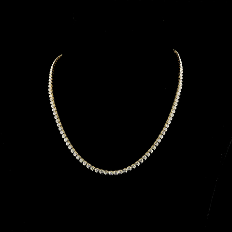 6.81 CT Round Lab Grown Diamond Tennis Necklace in 14K Yellow Gold