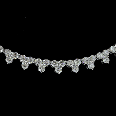 6.59 CT Round Lab Grown Diamond Tennis Necklace in 14K White Gold – close-up