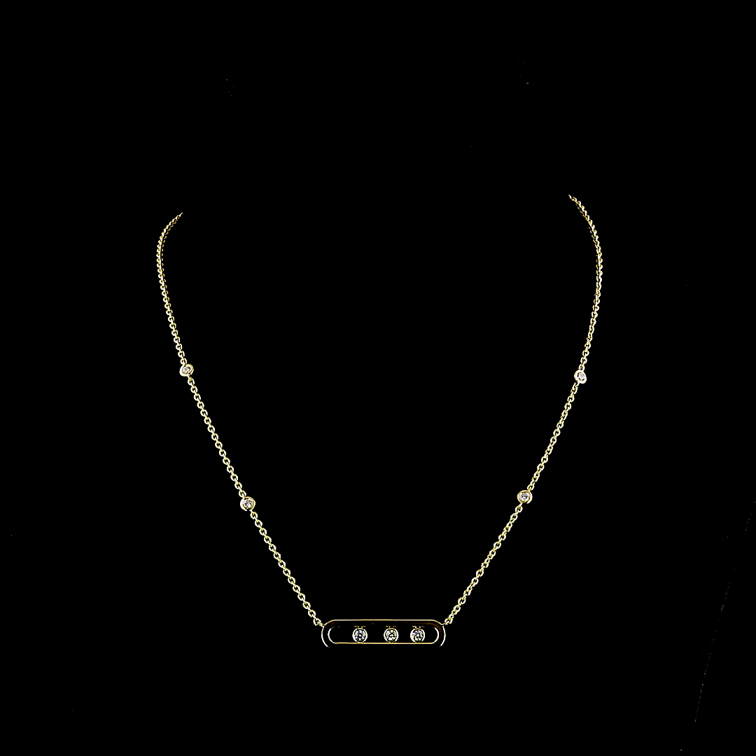 0.42 CT Round Lab Grown Diamond Statement Necklace in 14K Yellow Gold