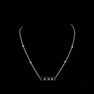 0.42 CT Round Lab Grown Diamond Statement Necklace in 14K Yellow Gold