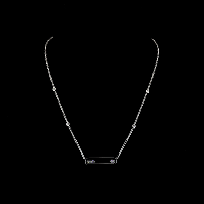 0.42 CT Round Lab Grown Diamond Statement Necklace in 14K White Gold