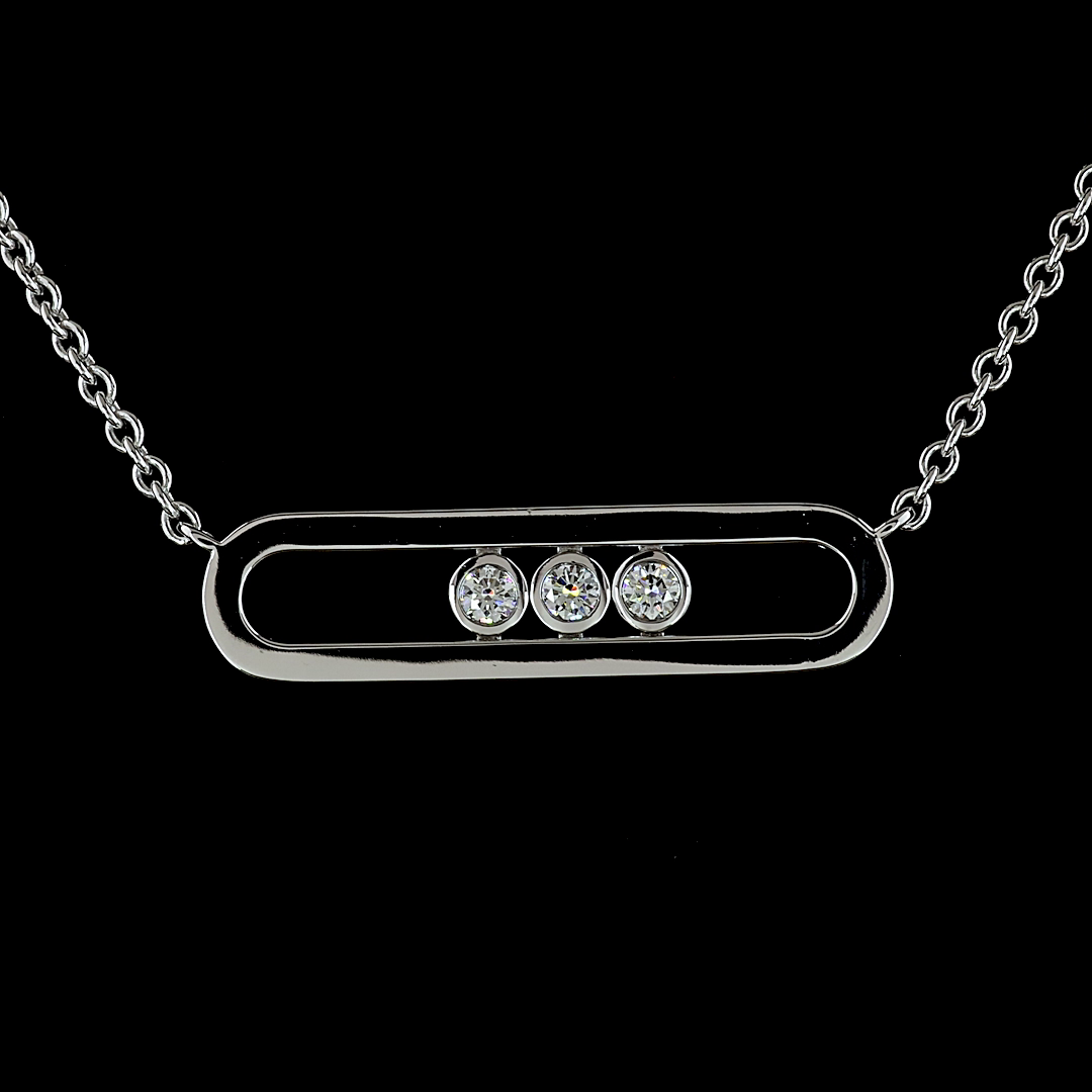 0.42 CT Round Lab Grown Diamond Statement Necklace in 14K White Gold – close-up