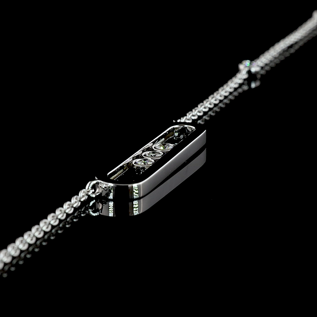 0.42 CT Round Lab Grown Diamond Statement Necklace in 14K White Gold – detail