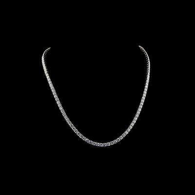 17.12 CT Round Lab Grown Diamond Tennis Necklace in 14K White Gold