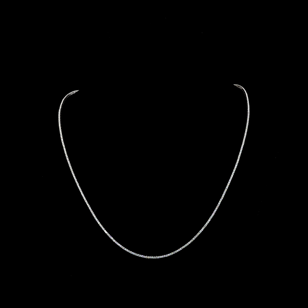 3.54 CT Round Lab Grown Diamond Tennis Necklace in 14K White Gold