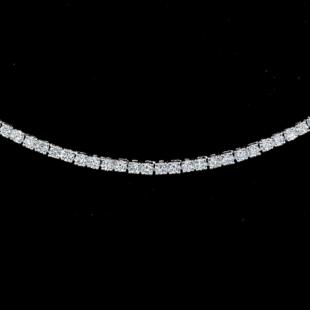 3.54 CT Round Lab Grown Diamond Tennis Necklace in 14K White Gold – close-up
