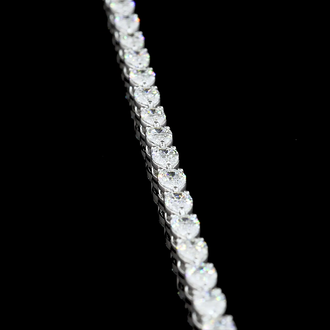 4.16 CT Pear Lab Grown Diamond Tennis Bracelet in 14K White Gold – side view