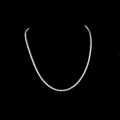 29.55 CT Oval Lab Grown Diamond Lariat Necklace in 14K White Gold