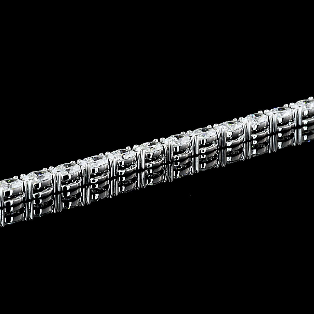 29.55 CT Oval Lab Grown Diamond Lariat Necklace in 14K White Gold – detail