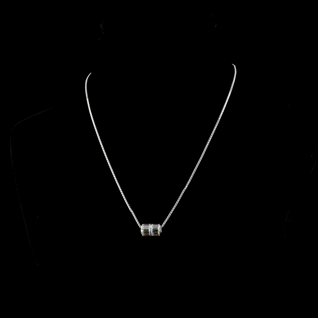 4.11 CT Baguette Lab Grown Diamond Pendant in 14K White Gold