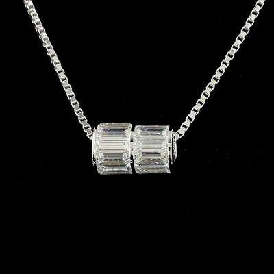 4.11 CT Baguette Lab Grown Diamond Pendant in 14K White Gold – close-up