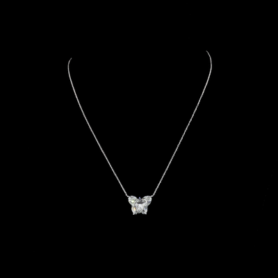 8.86 CT Butterfly Lab Grown Diamond Butterfly Pendant in 14K White Gold