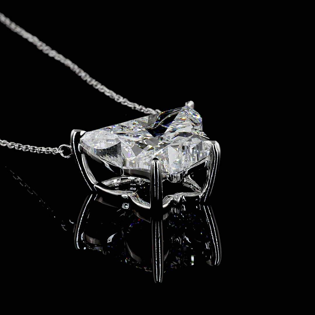 8.86 CT Butterfly Lab Grown Diamond Butterfly Pendant in 14K White Gold – close-up