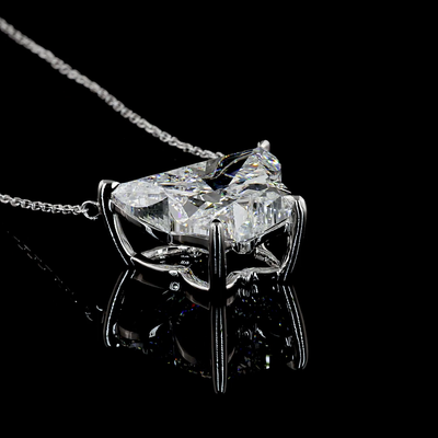 8.86 CT Butterfly Lab Grown Diamond Butterfly Pendant in 14K White Gold – close-up
